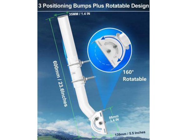 Richbarn Adjustable Starlink Mounting
  Kit,Starlink Wall/Roof/J Pole Mount with Starlink Mount Adapter Compatible
  with Starlink Internet Kit Satellite V2 Rectangular Dish,White
