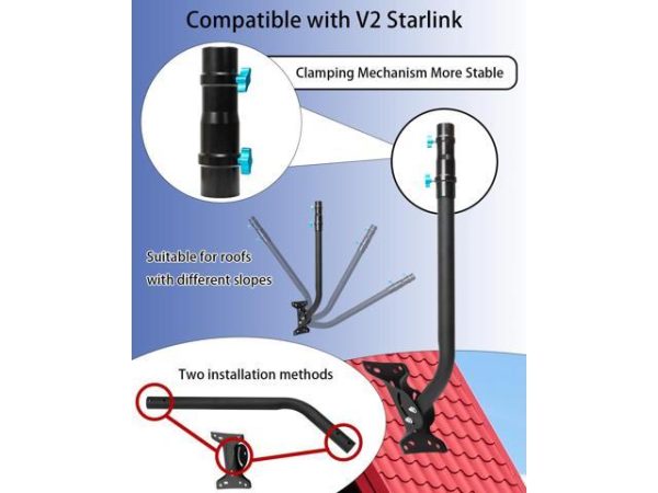 Adjustable Starlink Mounting Kit, 30 in
  Aspotify Starlink Long Wall Mount, Starlink Roof Mount, for Starlink Internet
  Kit Satellite, with Starlink Mount Adapter Compatible with V2 Starlink