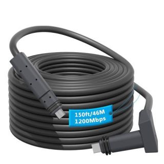 Tciogrxp 150FT/46M Starlink Cable
  Extension Kit - Waterproof Gray with End Caps, Replacement Satellite Cable
  for Starlink Rectangular Satellite V2 - Essential Starlink Accessories (46m)