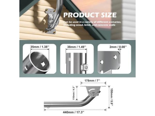 Adjustable Starlink Mounting Kit,
  Starlink Roof Mount, Mount Bracket for Starlink Internet Kit Satellite, 16 in
  Likday Starlink Long Wall Mount, Starlink Pole Mount Compatible with V2
  Starlink