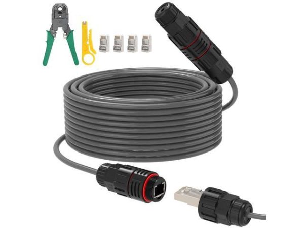 Biacrzost Starlink Cable Extension &
  Repair Kit, with 75ft Cable Extension to 150ft, Built-in Shielding
  Oxygen-Free Copper Waterproof Starlink Replacement Cable (75FT)