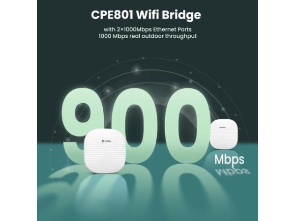 Gigabit Wireless Bridge, 5KM Point to
  Point/Multipoint WiFi Bridge, 5.8G High Speed ULNA CPE801 with 2x1000Mbps
  Ethernet Port, Plug and Play PTP/PTMP CPE for Outdoor buildings
  Shop/Garage/Barn
