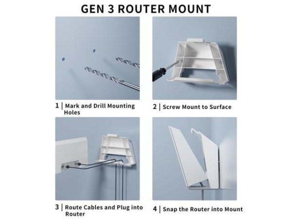 Pftjujudan Wall Mounting Kit for Starlink
  Gen 3 Router,Standard V3 Power Supply Brackets Holder for Starlink,Internet
  Kit Satellite for Starlink,Easy Installation