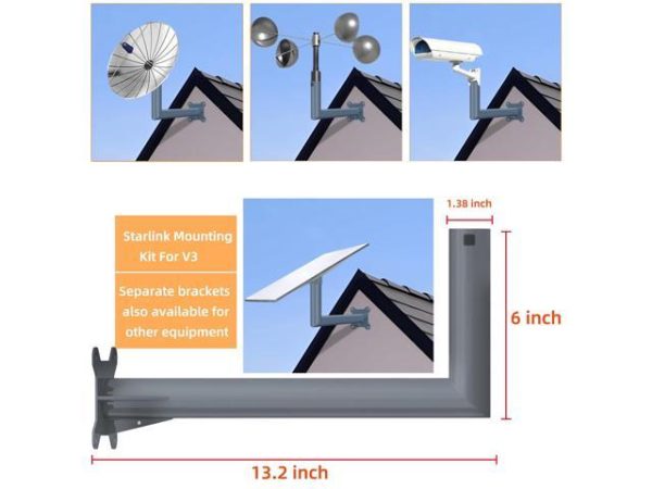 Starlink Gen 3 Pipe Adapter, 18inch Pole
  Mount Adapter Wall Mounting Kit, Starlink Gen 3 Mount, Compatible with
  STARLINK Standard Dish, V3 Kickstand Dishy