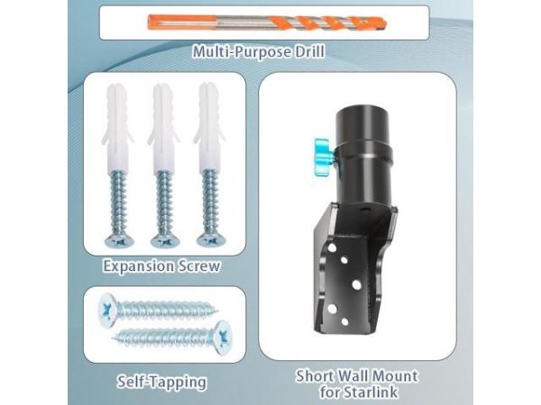 Starlink Short Wall Mount, Aspotify
  Starlink Mount, Starlink Mounting Kit, Starlink Pole Mount, Starlink Roof
  Mount, for Starlink Internet Kit Satellite, with Starlink Mount Adapter
