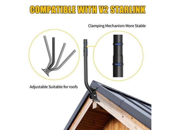 XLTTYWL Starlink V3 Mount, Starlink Gen 3
  Router Mount&Starlink Power Supply with 0.83-2.17'' Gen 3 Starlink Pole
  Mounting Kit for Starlink Gen 3 Standard Dishy