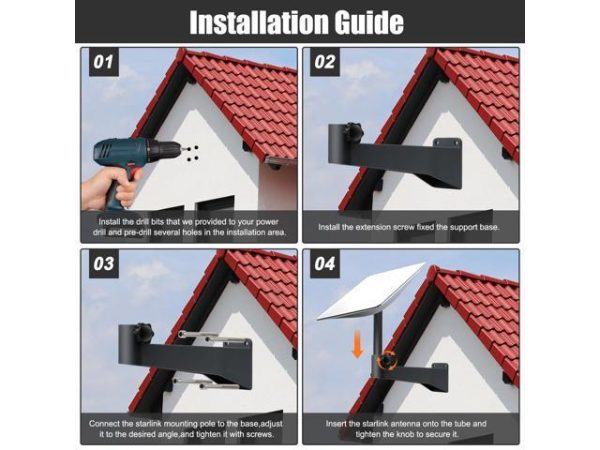 Tionzion Starlink Mounting Kit, Heavy
  Duty Starlink Long Wall Mount, Starlink Roof Mount, Starlink Pole Mount (Eave
  Wall Mount)
