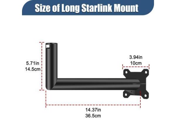 2-Be-Best Starlink Mount, Starlink V2
  Long Wall Mount Black Starlink Internet Kit Mount, Outdoor Mounting TV Star
  link Antenna Mount Compatible with V2 Starlink(Long Bracket)