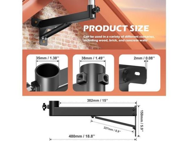 Starlink Long Wall Mount, Starlink Pole
  Mount for Starlink Internet Kit Satellite, Starlink Roof Mount, Sturdy Wall
  Starlink Mounting Kit with Starlink Mount Adapter, Compatible with Gen2
  Starlink