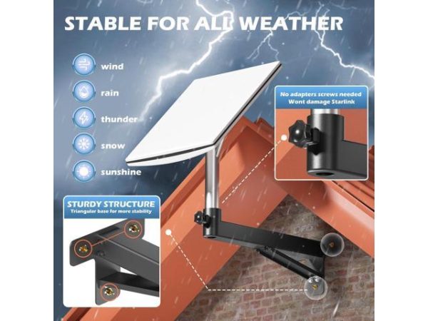 Starlink Long Wall Mount, Starlink Pole
  Mount for Starlink Internet Kit Satellite, Starlink Roof Mount, Sturdy Wall
  Starlink Mounting Kit with Starlink Mount Adapter, Compatible with Gen2
  Starlink