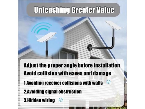 Starlink Mounting Kit Starlink Mount Long
  Eaves Starlink Wall Mount Compatible with V2 Starlink, Starlink Roof Mount
  for Starlink Internet Kit Satellite, Starlink Pole Mount, Black