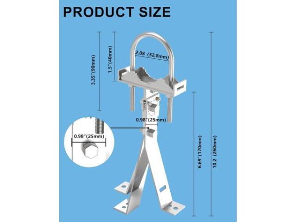 Short Wall Mount, Roof Mount, Star Link
  Pole Mount, Mounting Kit, Mounting Bracket for Internet Kit Satellite with
  10xAccessories (Black)