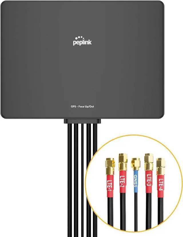 Peplink Slim 40G Antenna 5G & LTE Ultra-Wideband (600-6000MHz), Omni-Directional MIMO, Durable Low-Profile, Easy Install for RVs, Outdoors, Home/Office