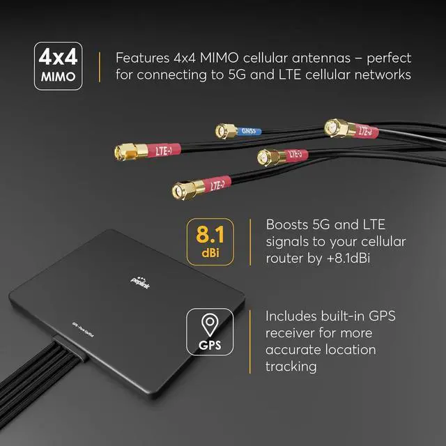 Peplink Slim 40G Antenna 5G & LTE Ultra-Wideband (600-6000MHz), Omni-Directional MIMO, Durable Low-Profile, Easy Install for RVs, Outdoors, Home/Office - Image 4
