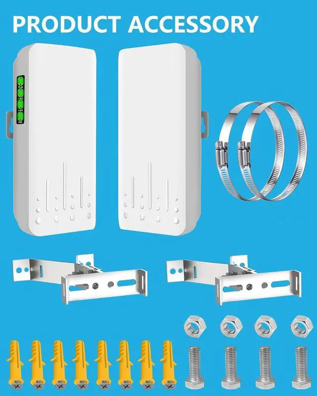 Wireless Bridge Point to Point Outdoor with Mount, 5.8GHz 100Mkbps CPE Outdoor Starlink WiFi Extender, Long Range Access Point with High Gain Antenna for Starlink Internet Network Extension 2-Pack - Image 2