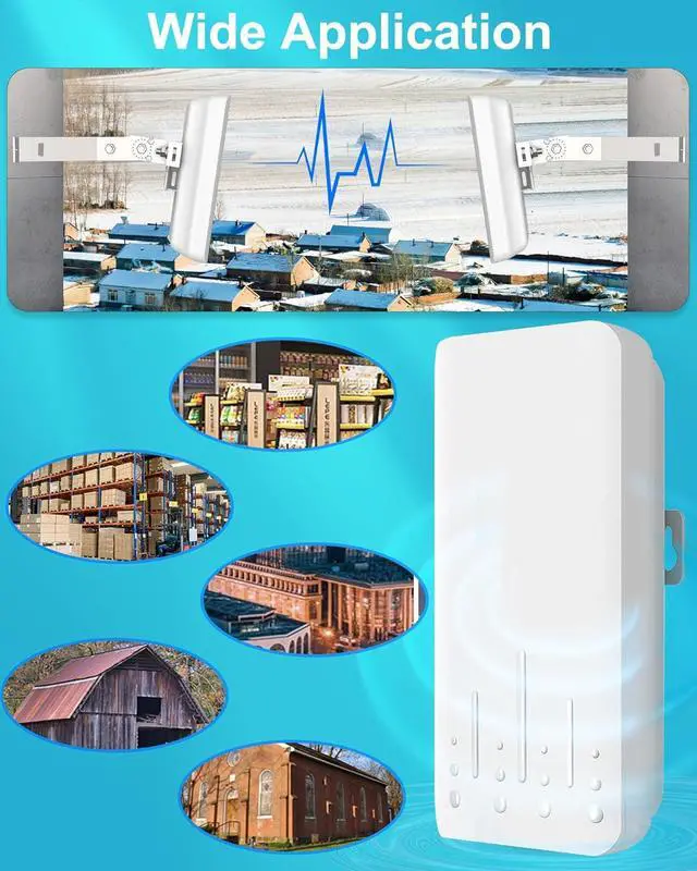 Wireless Bridge Point to Point Outdoor with Mount, 5.8GHz 100Mkbps CPE Outdoor Starlink WiFi Extender, Long Range Access Point with High Gain Antenna for Starlink Internet Network Extension 2-Pack - Image 4
