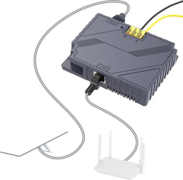 QUIDDITY Starlink Gen3 Poe Injector, 2 in 1 Universal 150W Gigabit Ethernet PoE - Compatible with Starlink Dish - DC 9-36V GigE Passive & ESD Protection 12v Conversion Kit