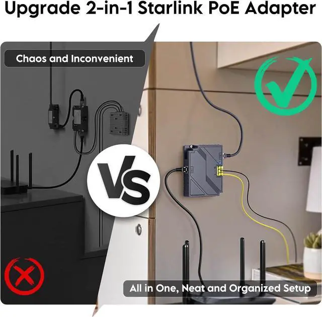 QUIDDITY Starlink Gen3 Poe Injector, 2 in 1 Universal 150W Gigabit Ethernet PoE - Compatible with Starlink Dish - DC 9-36V GigE Passive & ESD Protection 12v Conversion Kit - Image 4