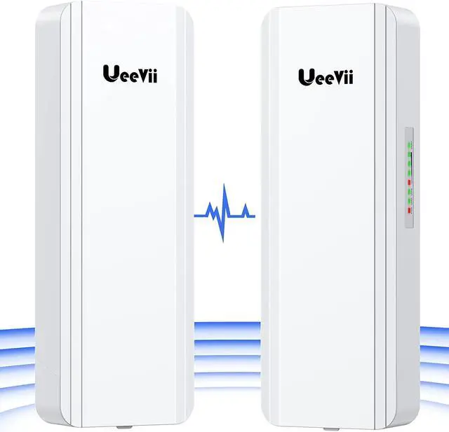 Gigabit Wireless Bridge, UeeVii CPE850 5.8GHz Point to Point/Multipoint WiFi Bridge, 5KM Long Range Outdoor WiFi CPE with 16dBi Antenna, 24V PoE Power, Extend Network to Barns, Shops, Garages