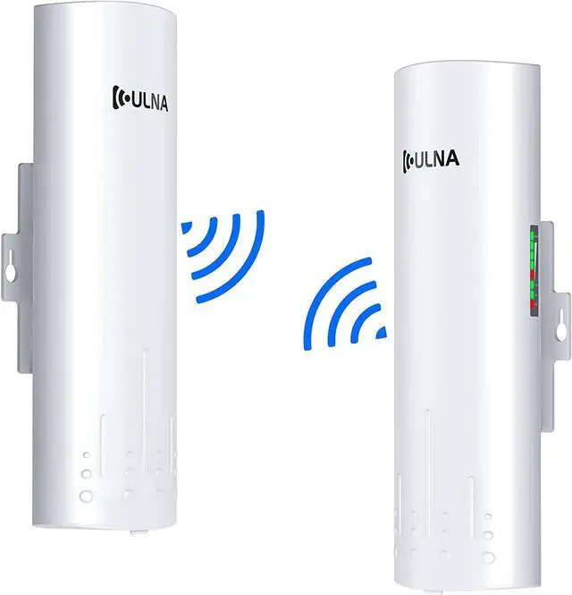 ULNA Point to Point Wireless Bridge: 5.8GHz 1Gbps High-Speed Point-to-Point Starlink WiFi Extender 3km Range, 16dBi Antenna, IP65 Waterproof, Plug & Play, Ideal for Barn, Garage, Shop