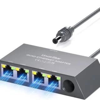 Multi Ports Starlink Mini/Starlink Gen 3 Ethernet Adapter for Wired External Network 4-Ports Starlink Ethernet Adapter Gen 3 for 4 Devices Networked Simultaneously Stable Connection - Up to 1 Gbps