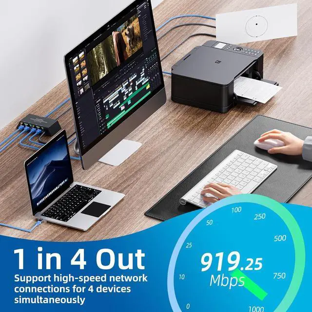 Multi Ports Starlink Mini/Starlink Gen 3 Ethernet Adapter for Wired External Network 4-Ports Starlink Ethernet Adapter Gen 3 for 4 Devices Networked Simultaneously Stable Connection - Up to 1 Gbps - Image 3