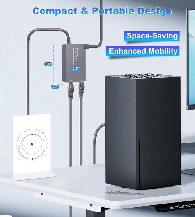 Ethernet Adapter for Starlink Standard Actuated Gen 2, 2 Ports Starlink GEN 2/V2 RJ45 Dish Female to Router Male Adapter for Starlink Dish Satellite Internet V2 for Wired External Network - Image 3