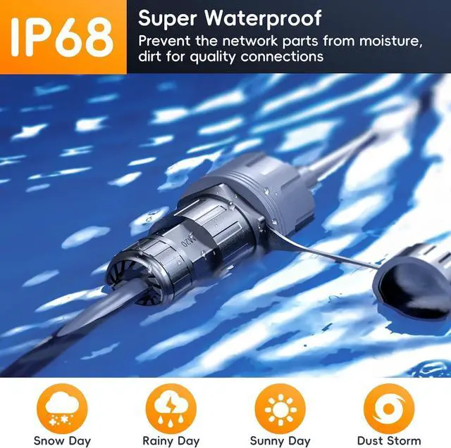 Unew 0.5M IP68 Waterproof SPX to RJ45 Ethernet Cable Adapter Compatible with Starlink Gen2 V2 Actuated Dish CAT6 Shielded Gigabit Network Extension Cord - Image 5