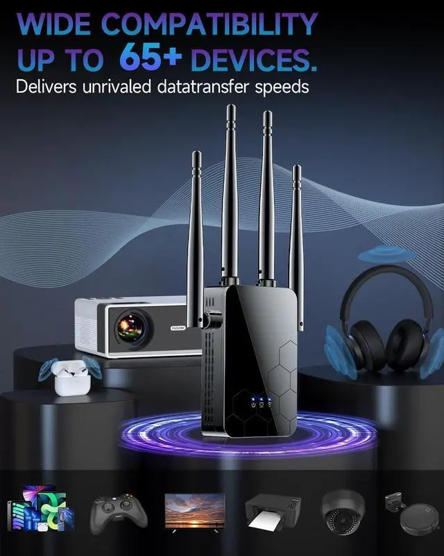 2026 WiFi Extender Internet Booster, 10000 Sq.ft Long Range Repeater Wireless Routers Amplifier, Mesh Wi-Fi 80% Faster | Broader Than Ever, Support More Network Devices at Home, 1-Tap Setup - Image 6