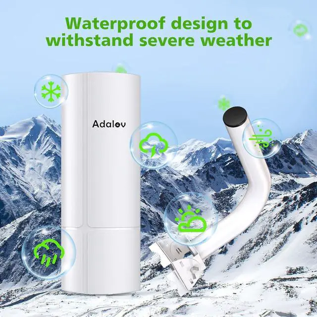 Gigabit Wireless Bridge with Mounts, 5.8G Point to Point Extender, 3KM Outdoor WiFi Bridges with 16dBi Antenna for Barn, Garage, RV, Farm, CCTV/IP Camera, Starlink Network Extension, Network Sharing - Image 4
