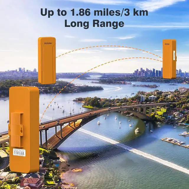 CPE469 Dual Band Wireless Bridges with Bracket Mounts, 3KM Long Range Gigabit WiFi Bridge, 2.4GHz & 5.8GHz Outdoor Wireless Ethernet Bridge for Point-to-Point and Point-to-Multipoint Network Extend - Image 6