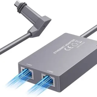 Starlink Ethernet Adapter for Starlink Gen 2, Multi Ports Adapter Starlink to RJ45 Fast&Stable Network Connection 1 to 2 [2 Devices Network Simultaneously] - Up to 1 Gbps