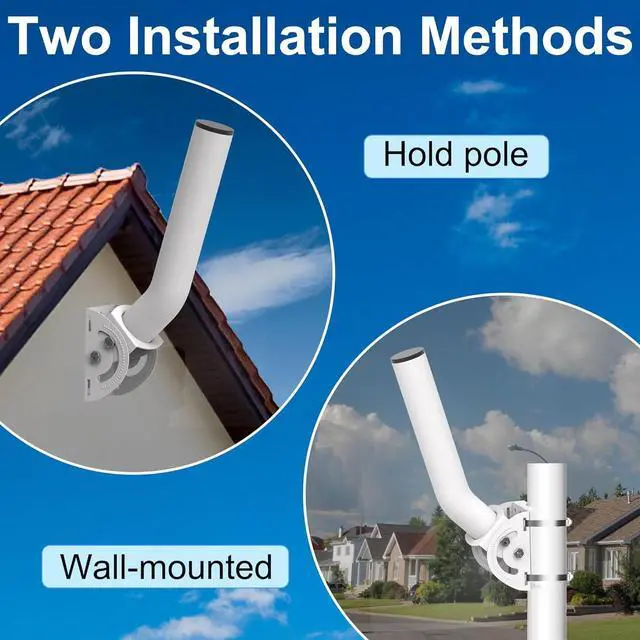 Wireless Bridge Mount, 12" Pole Wall J-Mounting Bracket kit for Outdoor TV Antennas, Access Point, WiFi Extender APs and Starlink Dishes, Fixed by Two Screws, 160? Adjustable 4-Pack - Image 2