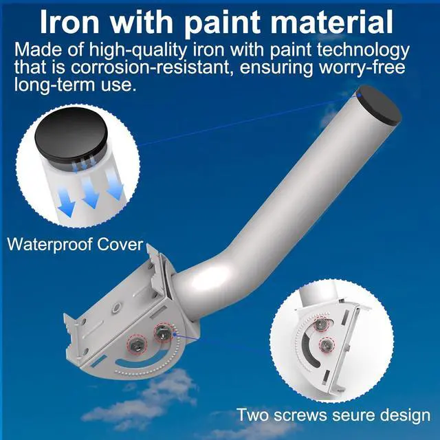 Wireless Bridge Mount, 12" Pole Wall J-Mounting Bracket kit for Outdoor TV Antennas, Access Point, WiFi Extender APs and Starlink Dishes, Fixed by Two Screws, 160? Adjustable 4-Pack - Image 5