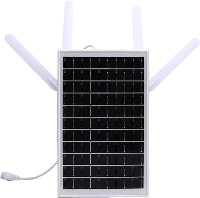 Solar Powered 4G LTE Modem Router Solar WiFi Extender with SIM Card Slot 7-Day Backup for Camping, RVs, IP66 Water Proof, 1 Set of Accessories (White Antennae)
