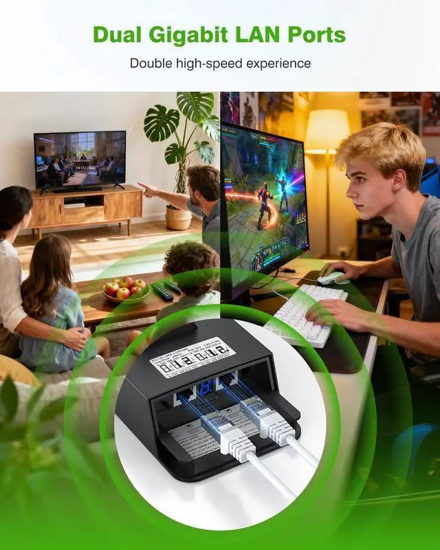 WiFi 6 Wireless Bridge: Dual Band Gigabit WiFi Bridge with 5KM Long Range - 2.4G/5.8G - Work with Starlink - Plug & Play, Point-to-Point Wireless Bridge for Barn Garage Farm, IP65 Weatherproof - Image 5