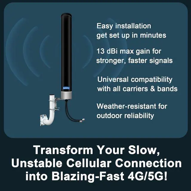 5G 4G LTE MIMO External Antenna Kit for T-Mobile Verizon AT&T 2x2 Gateway Home Internet Cellular Modem Router Mobile WiFi Hotspot MiFi Device with 32ft SMA Cable TS9 IPEX Adaptor - Image 2