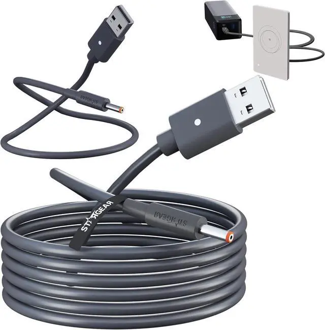 Starlink Router Mount, 2 in1 Wall Mount for Starlink Router Mini and Power Supply Mounting Kit,Starlink Router Mini Cable - 2 Pack (1FT + 6.5FT) USB-A to DC Power CableUSB-C to DC Power Cable - Image 6