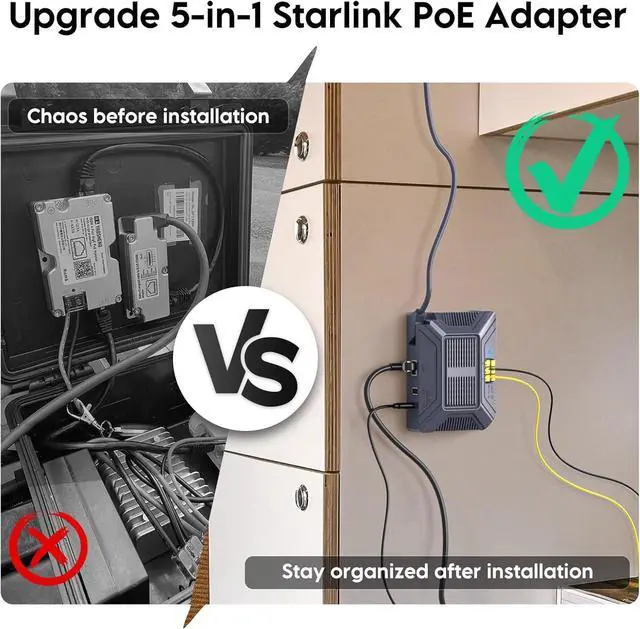 QUIDDITY Starlink V2 Poe Injector, 180W 5 in 1 Gigabit POE Adapter Compatible with StarLink (Gen2) POE DC 9-36V/3A with USB & Type-C Power Output - Image 6