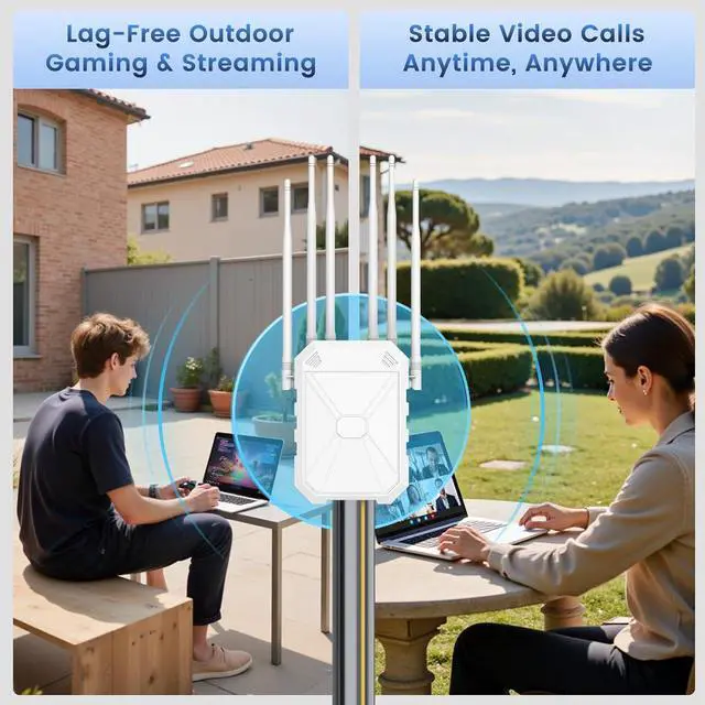 AX1800 Outdoor WiFi 6 Extender, Long Range Outdoor WiFi Extender Signal Booster, IP67 Weatherproof Outdoor Wireless Access Point with PoE, Gigabit Ports for Garage, Farm, Yard, RV, Starlink - Image 5