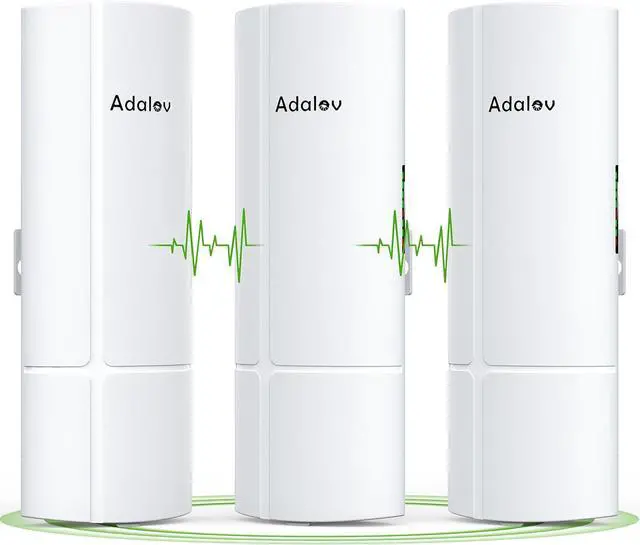 CPE369 3PCS Wireless Bridge Kit, Gigabit Point to 2 Points Outdoor WiFi Bridges for 3Km Long Range Network Expansion, 5.8G High Speed WiFi Extender, Starlink Network Extend