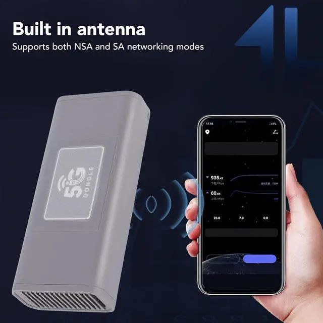 5G USB Modem, 2.5Gbps High Speed Portable Mobile Hotspot Router with Built in Antenna, for Gaming Video Streaming and Global Travel - Image 4