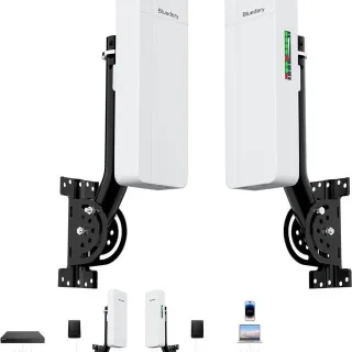 Outdoor Point to Point Starlink WiFi Extender for Gen 3 Router, 5.8GHz Dual Gigabit Ethernet Ports P2P Kit to Extend Starlink Network, 2-Mile Long Range with 18dBi High-Gain Antenna (2-Pack)