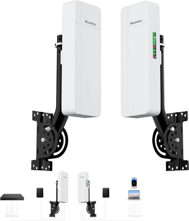 Outdoor Point to Point Starlink WiFi Extender for Gen 3 Router, 5.8GHz Dual Gigabit Ethernet Ports P2P Kit to Extend Starlink Network, 2-Mile Long Range with 18dBi High-Gain Antenna (2-Pack)
