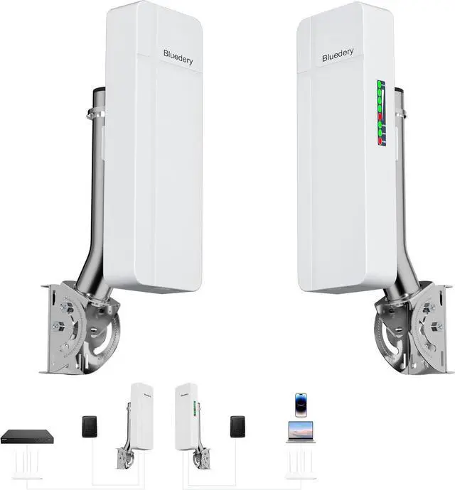 Point to Point Wireless Bridge Outdoor, WiFi Bridges for PtP/PtMP,IP65 Waterproof, 5.8G with 16DBi High Gain Antenna for Network Extend, Works with Starlink