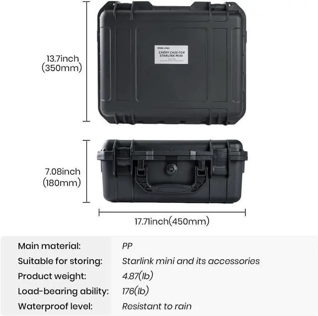 XTAR Starlink Mini Hard Case Set with Starlink Mini Tripod Stand,Waterproof Portable Carrying Case for Starlink Mi ni Dish and Accessories, Ideal for Travel and Camping - Image 6