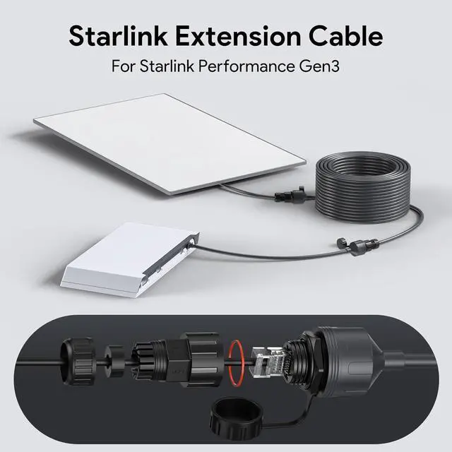Starlink Ethernet Adapter Performance Gen 3 1FT/30CM Waterproof RJ45 Coupler & Ethernet Cable Extension for Performance Gen 3 Dish, Plug-and-Play, High-Speed Data Transmission, Outdoor Use (1 Pack) - Image 5