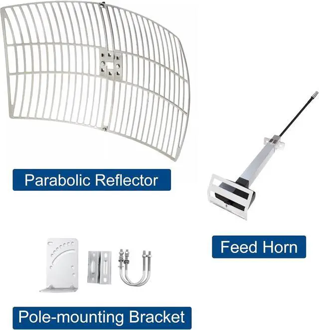 2.4GHz 20dBi High-Gain WiFi Outdoor Directional Grid Parabolic Antenna Dish (2400-2500 MHz) with N-Type Female Connector for Long Distance Signal Reception or Transmission - Image 6