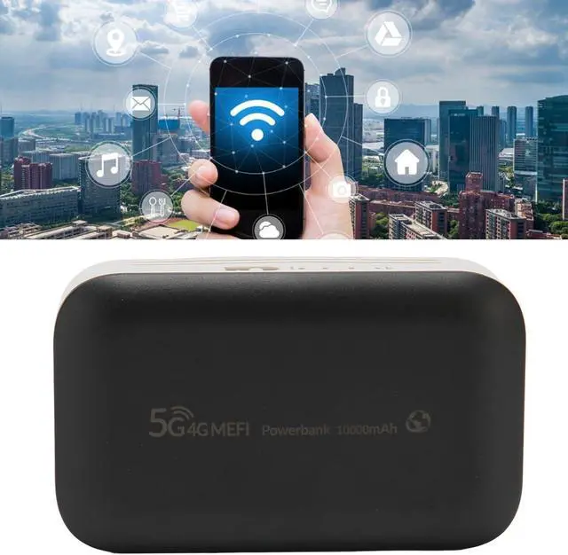 Portable 4G LTE Router with 300Mbps LTE Modem, 10000mAh Battery, Supports 10 Devices for Travel, Outdoor Live Broadcasting, Black - Image 5