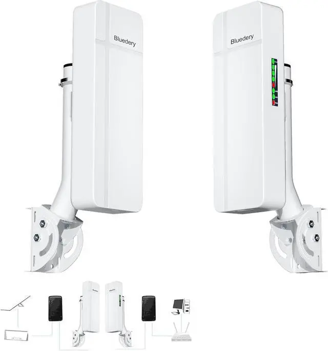 Outdoor Wireless Bridge Long Range | Dual Gigabit Ports, 18dBi High-Gain Antenna, IP65 Waterproof, Supports Starlink Signal Extension
